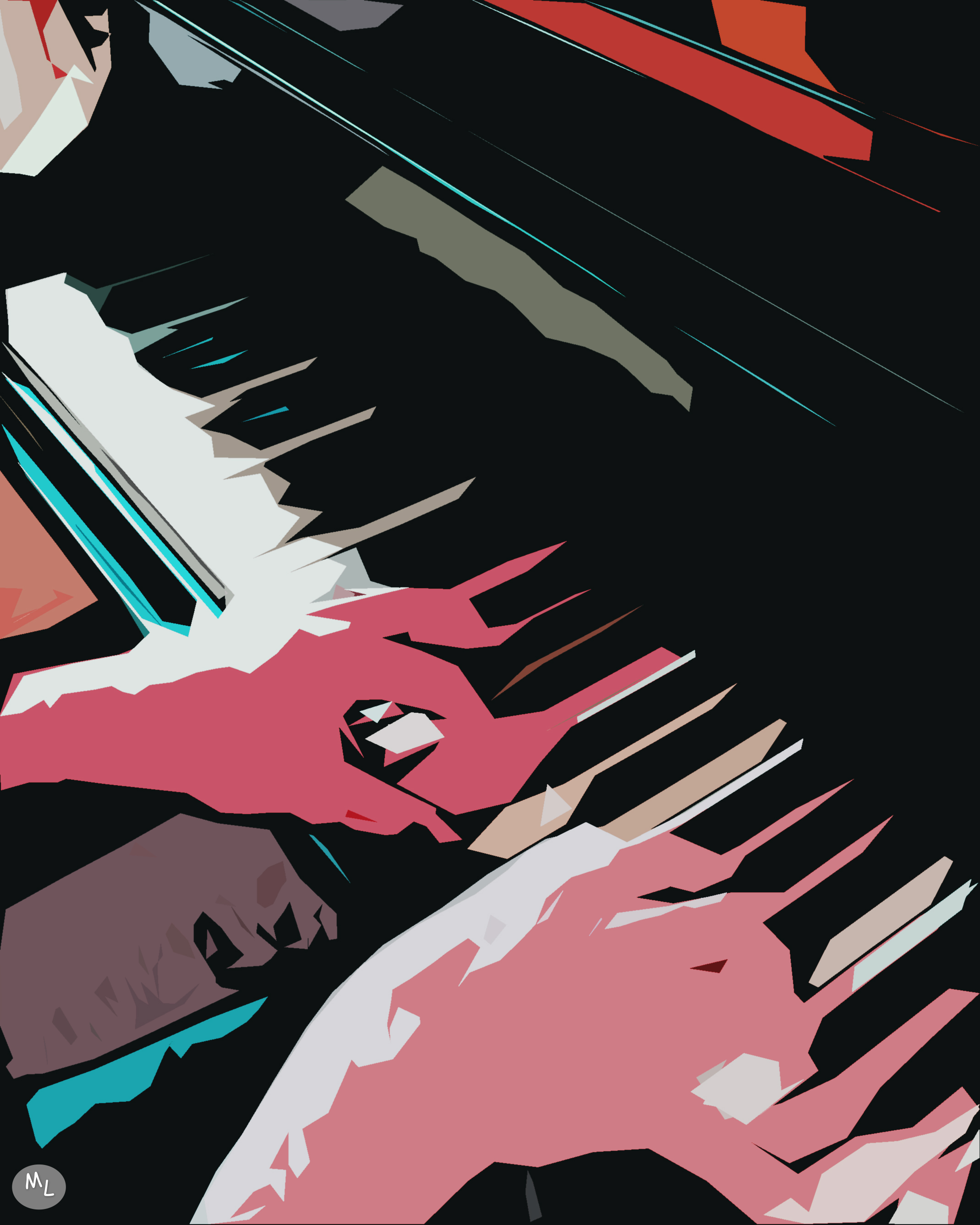 Piano — 16 x 20 manipulated photo art by Mike Lisagor